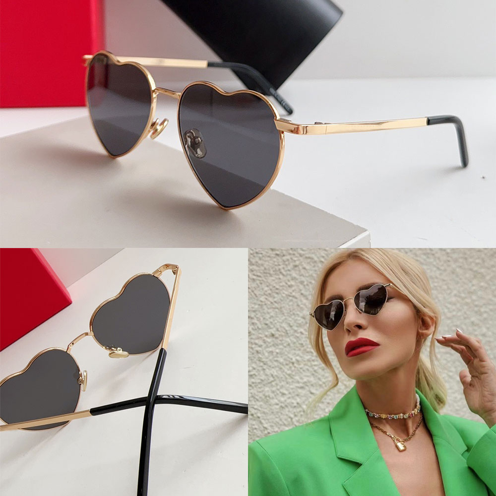 Heart shaped metal frame Nylon lenses Designer Women Luxury Metal Sunglasses Ladies small frame eyewear lady Outdoor Beach 301