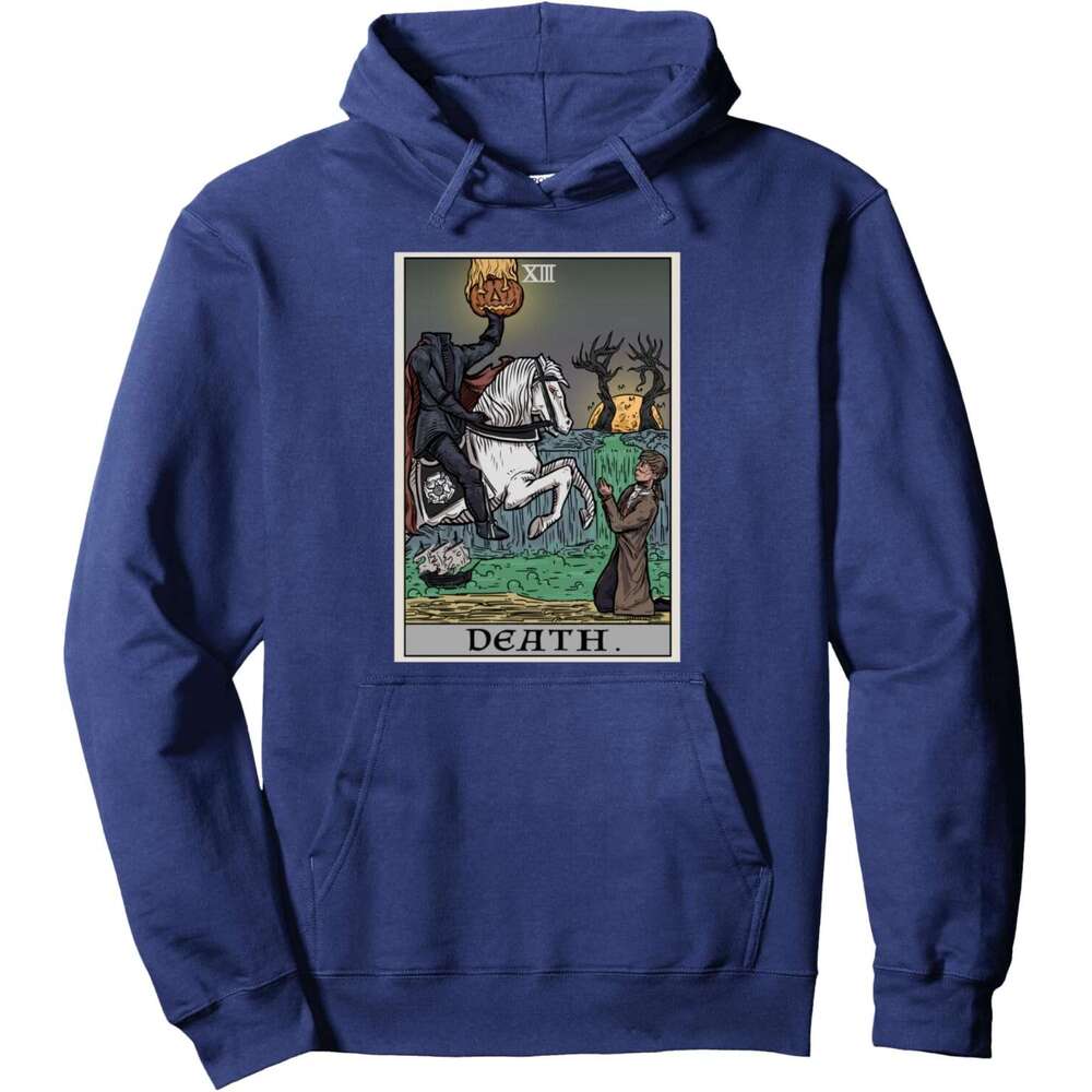 Hoodie for Mens Womens Death Tarot Card Headless Horseman Halloween Spooky Gothic Pullover Hoodie Graphic Hoodies Sweatshirt Pullover Long Sleeve 2025