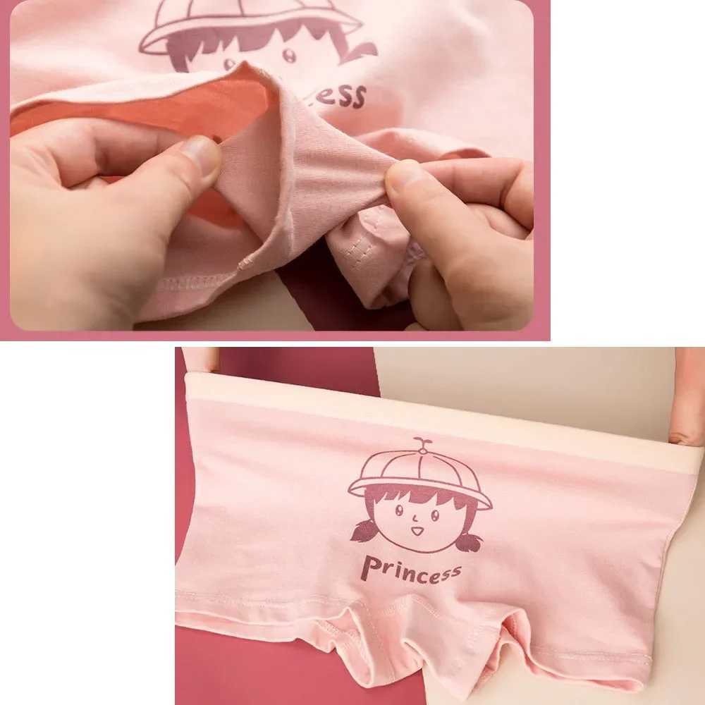 Girls 4 Pcs/lot Underwear Teenagers Panties Boxers Cartoon Printed Shorts for Kids 1-14Y Childrens Clothing Baby Cotton Briefs Y240821
