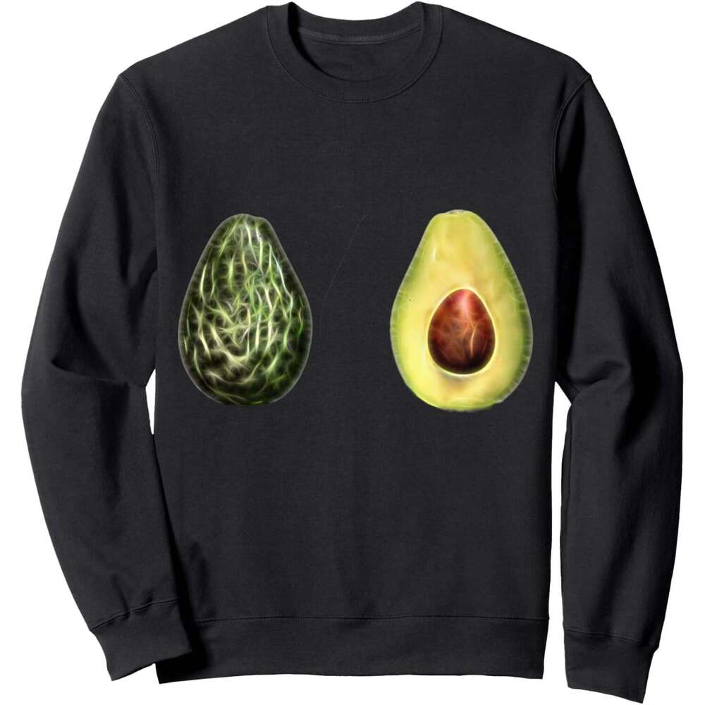Long Sleeve Shirts for Men sweatshirt Funny Woman's Two Avocado Fruits Healthy Food Vegan Sweatshirt T shirt Tee Streetwear Casual tops clothes