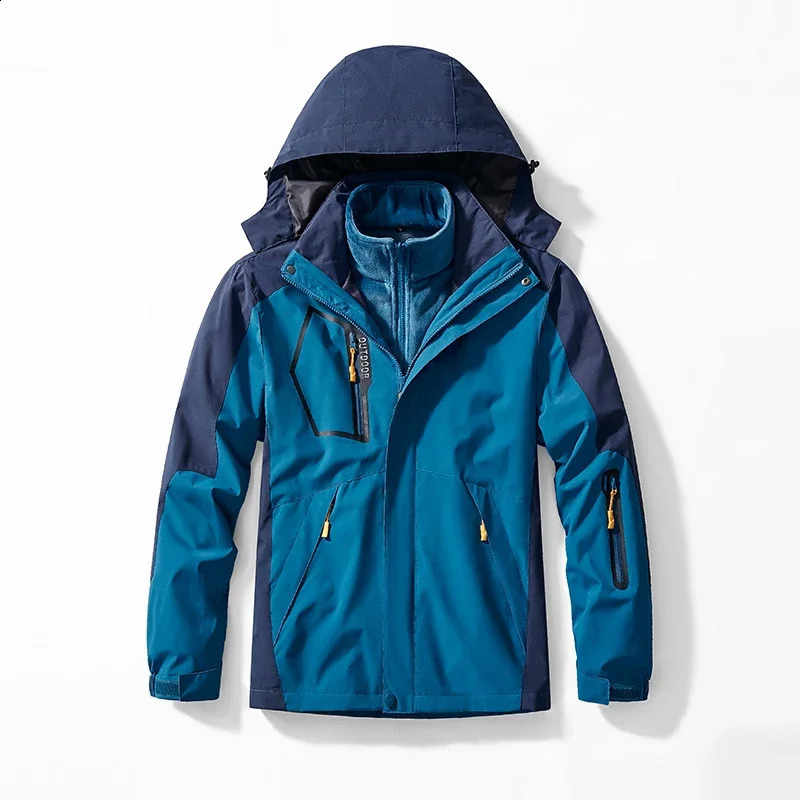 NEEDLESNOAH Spring Men Waterproof Jacket Outdoor Winter 3 in 1 Twopieces Sets Women Warm Windbreaker Camping Hiking Outwear 240821