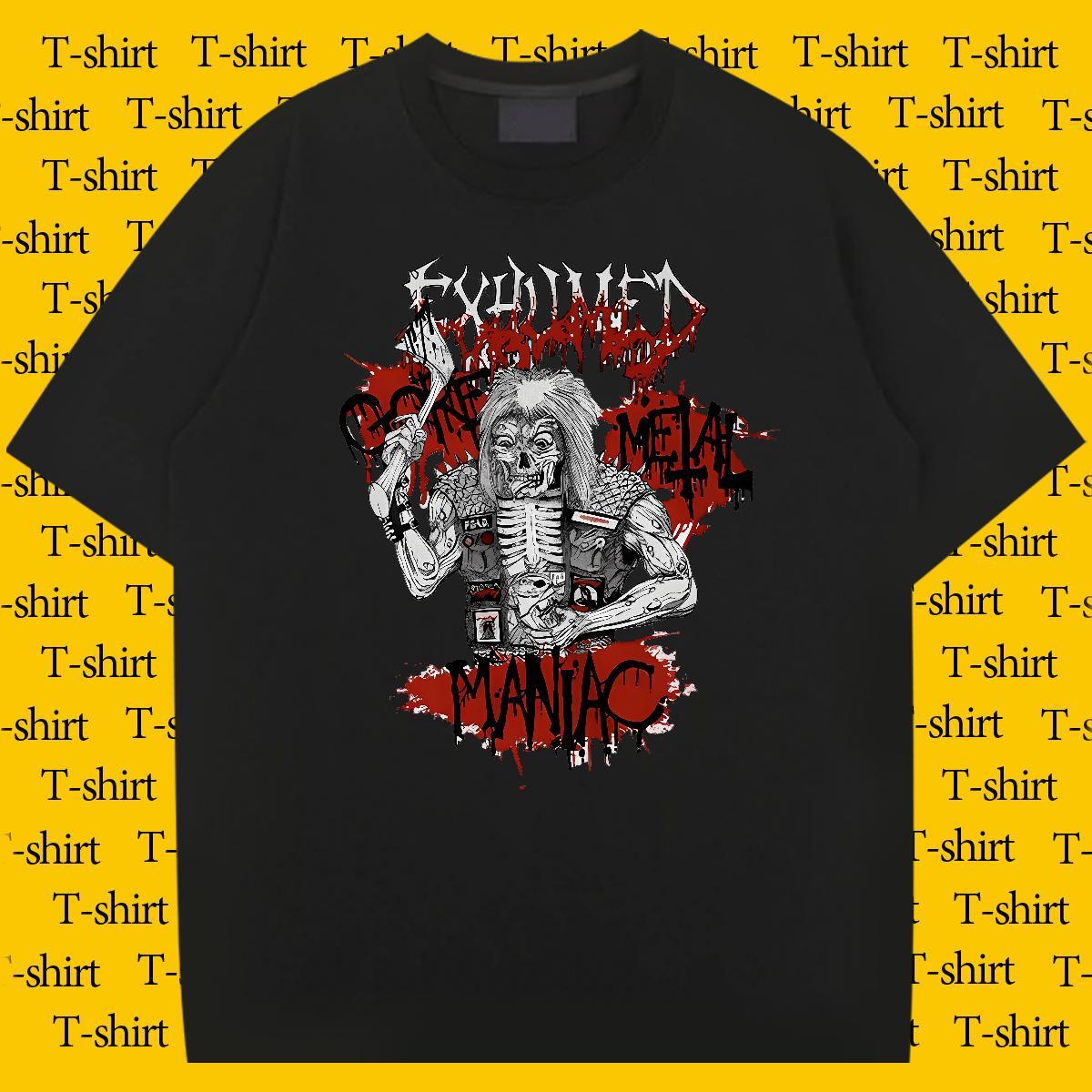 Designer Fashion skull Men Tees 230g Pure Cotton Men T Shirts Custom Print Oversized Street wear Hip Hop Breathable Crew Neck Cool Tops