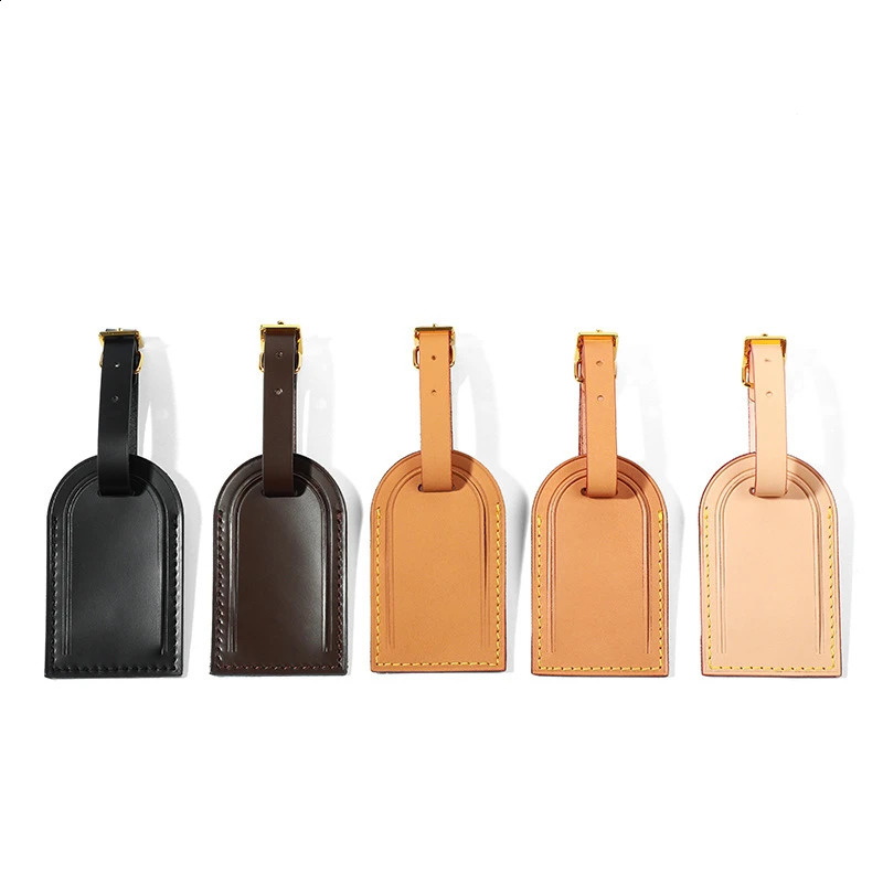 Free Monogrammed Vegetable Tanned Lage Aircraft Cow Boarding Travel Tag Trolley Case Leather Badge 240820 2921