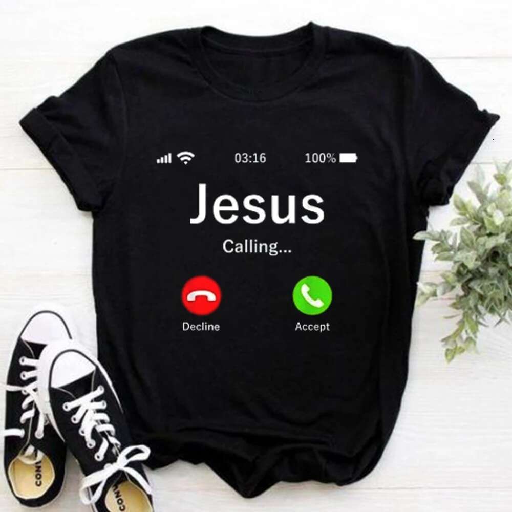 Jesus 2023 Is King Letter Print Women T-shirt Christian Faith Hope Love Haruku T Shirts Religion O-neck Tops Tees Streetwears ops ees