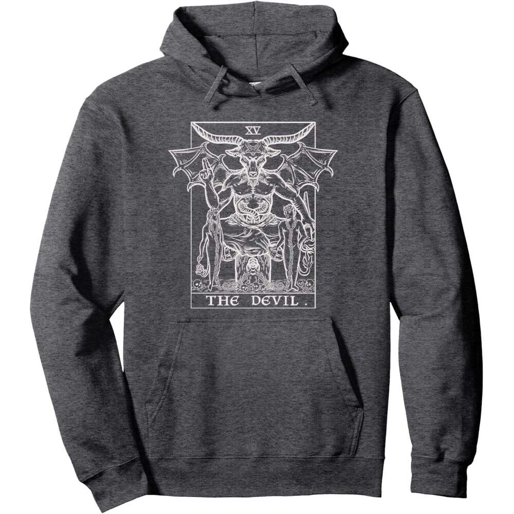 Hoodie for Mens Womens The Devil Tarot Card Baphomet Satanic Witch Gothic Halloween Pullover Hoodie Graphic Hoodies Sweatshirt Pullover Long Sleeve 20