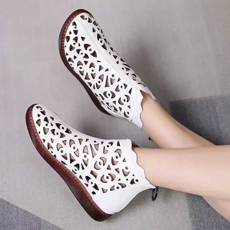 Spring Summer Sandals Womens Breathable Hole Flat Soft Non-slip Comfortable Shoes Sandalias De Mujer 2024 CL240806