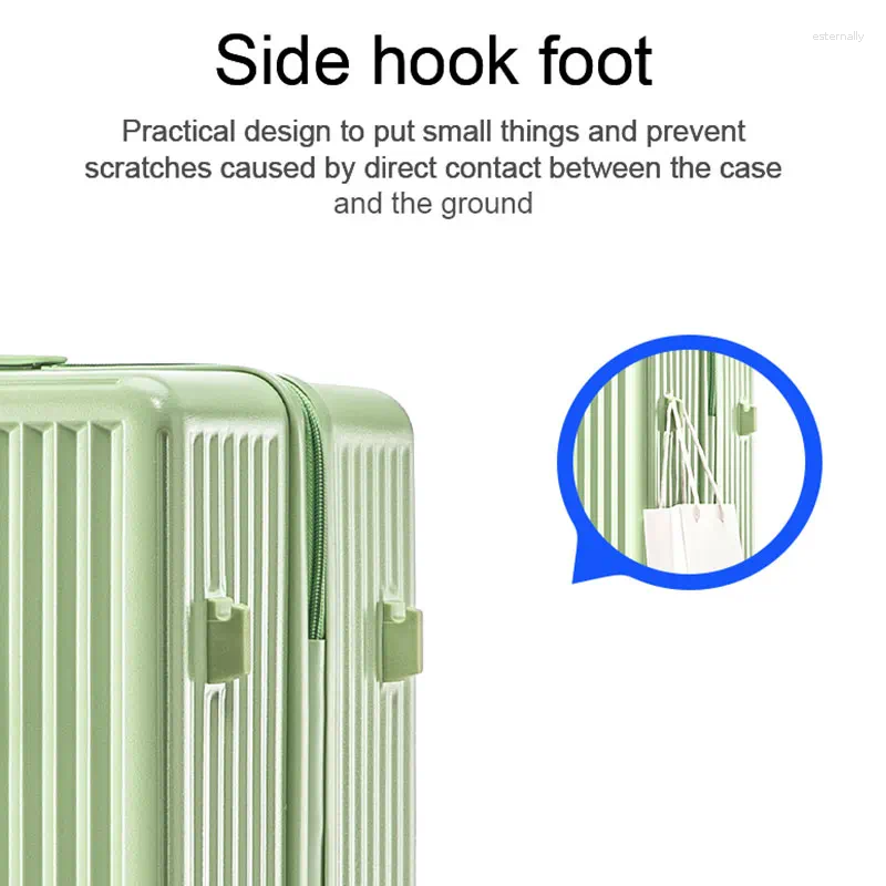 3 Suitcases Three Layer Composite PC Suitcase Carry On Rolg Lage With USB Port Boarding Cabin Cup Phone Holder 20 22 24 26 Inch 4