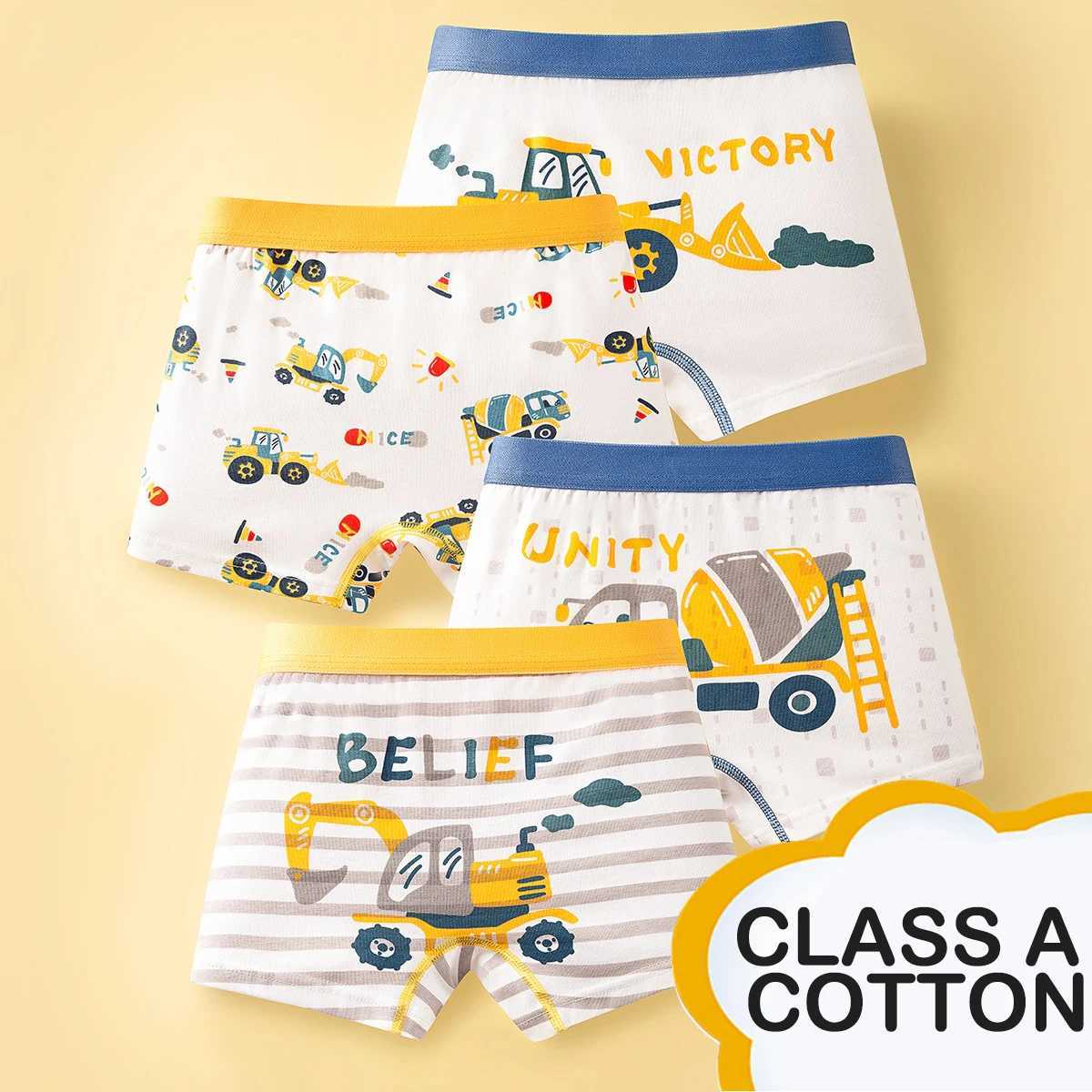 4 Pcs Children Underwear Cotton Boys Panties Cool Dinosaurs Print Boy Boxer Shorts Breathable Washable Kids Boxers Briefs Y240821