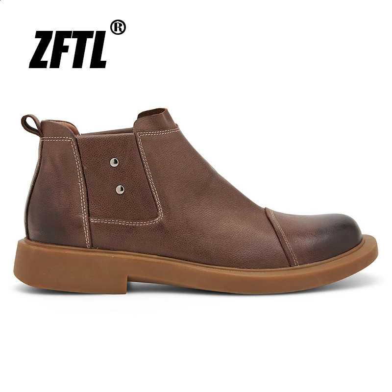 ZFTL mens Chelsea boots ankle boots retro leather mens casual basic boots English desert boots mens skate boots 240821