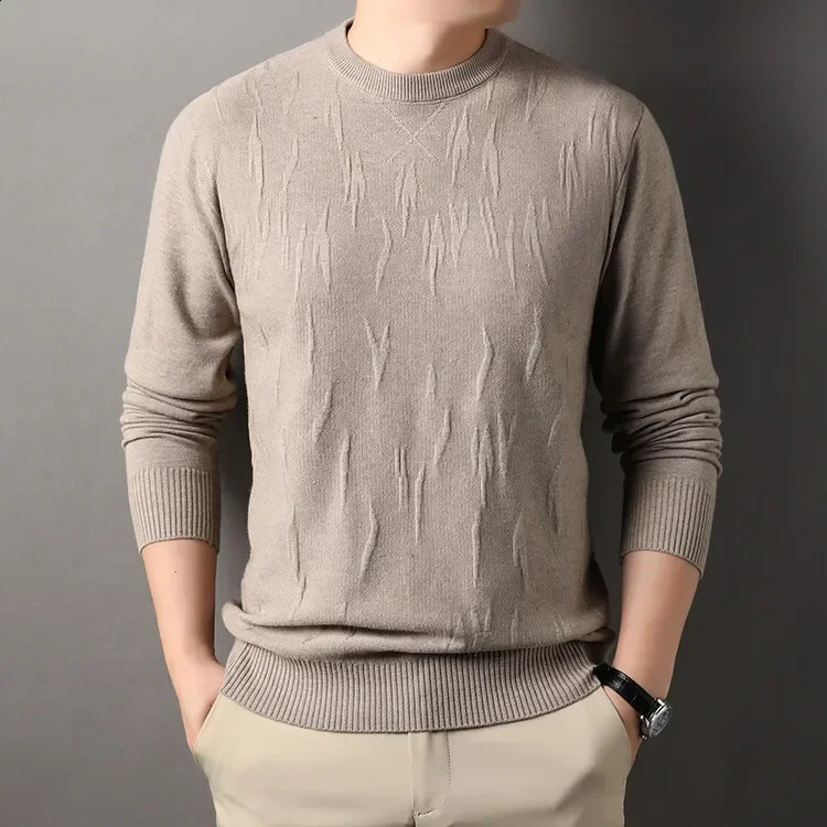 Mens Long Sleeved Knitted Pullover Printed with Fashionable Mens Wool Sweater 240821