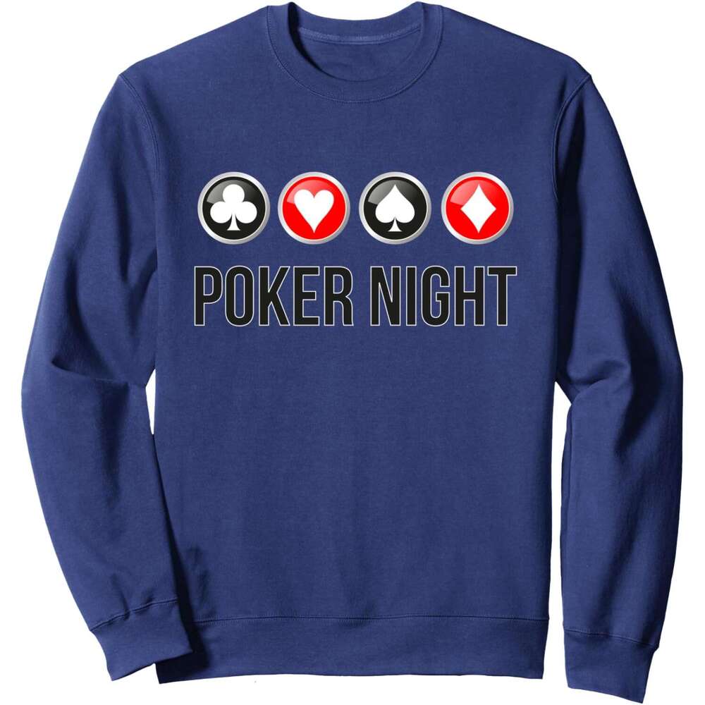 Long Sleeve Shirts for Men sweatshirt night, Poker Player, Gambling, Funny gift Sweatshirt T shirt Tee Streetwear Casual tops clothes