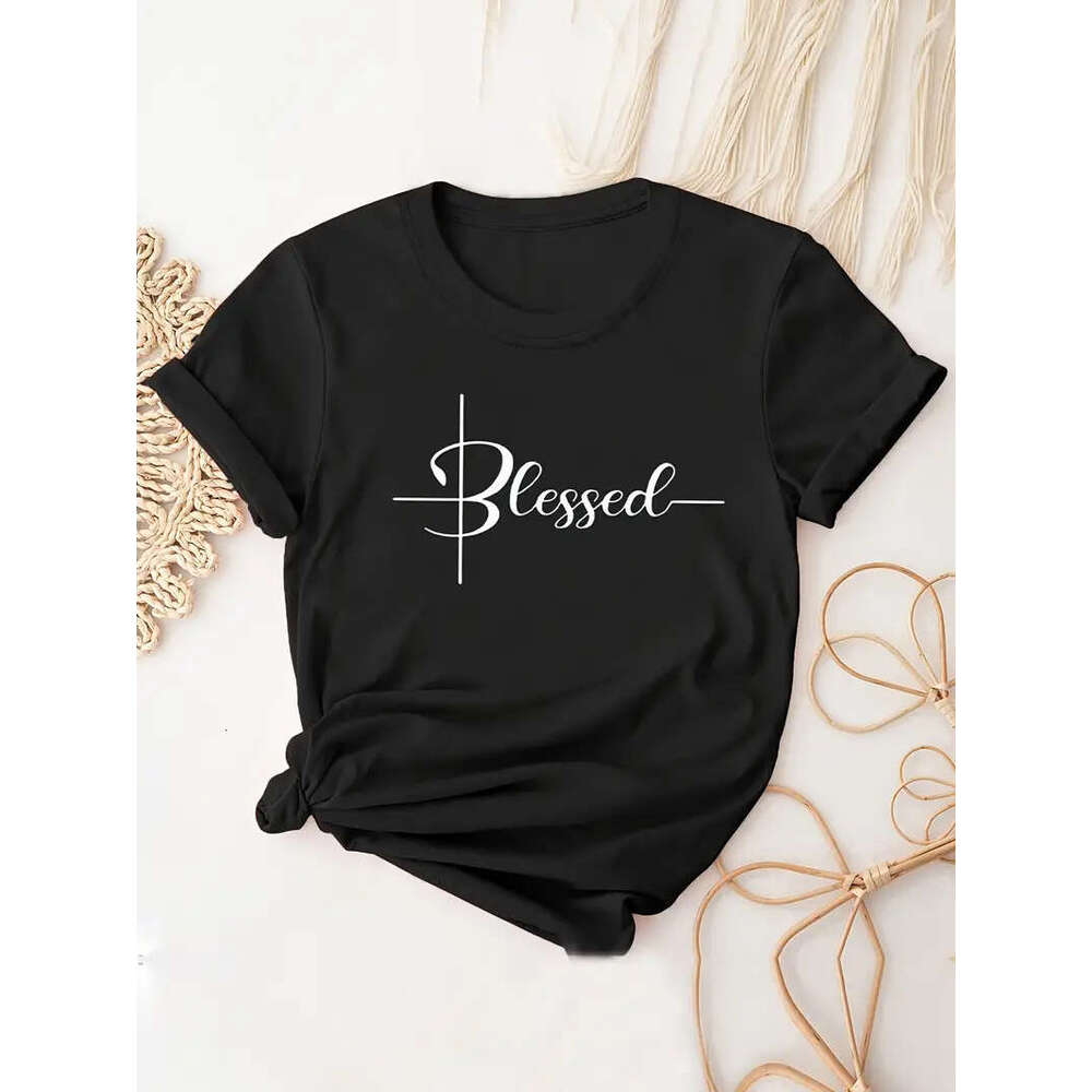 Graphic Cute & Letter Print T-Shirt, Casual Loose Short Sleeve Fashion Summer T-Shirts Tops, Women's Clothing