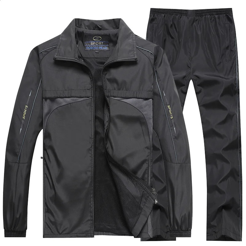 Mens Spring and Autumn Suit Jacket Mens Sportswear 2-piece Jacketpants Sportswear Set 240821