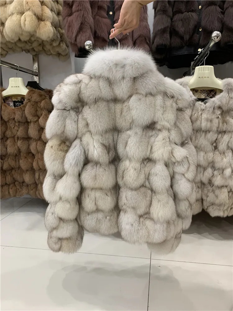 Furshehe Winter Women Real Fox Fur Coat Thick Warm Natural Fox Fur Jackets Fashion Lady Short Style Genuine Fox Fur Outerwear 240820