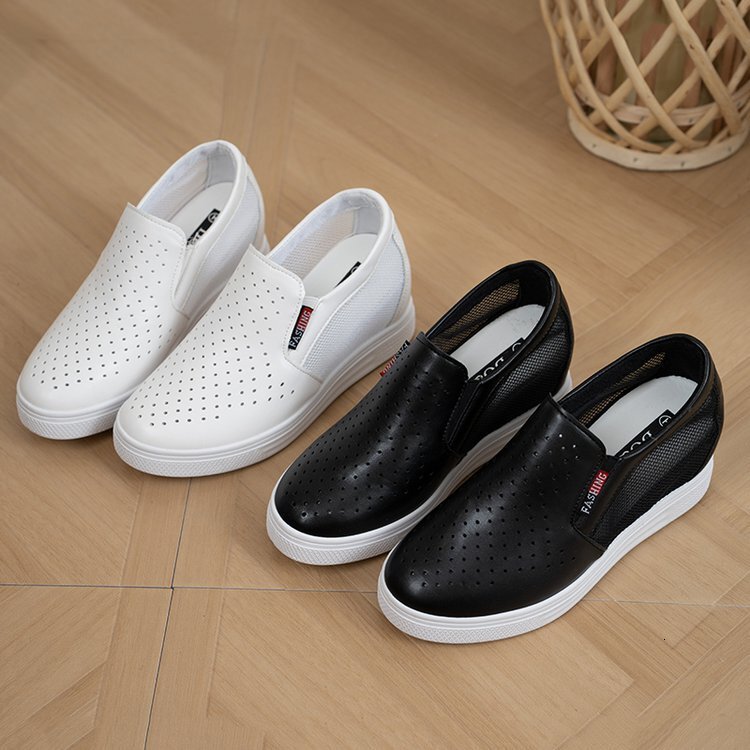 Ddmysports New Interior Height Increasing Women S Summer Versatile Breathable Perforated Casual Shoes One Foot Mesh OUTDOOR