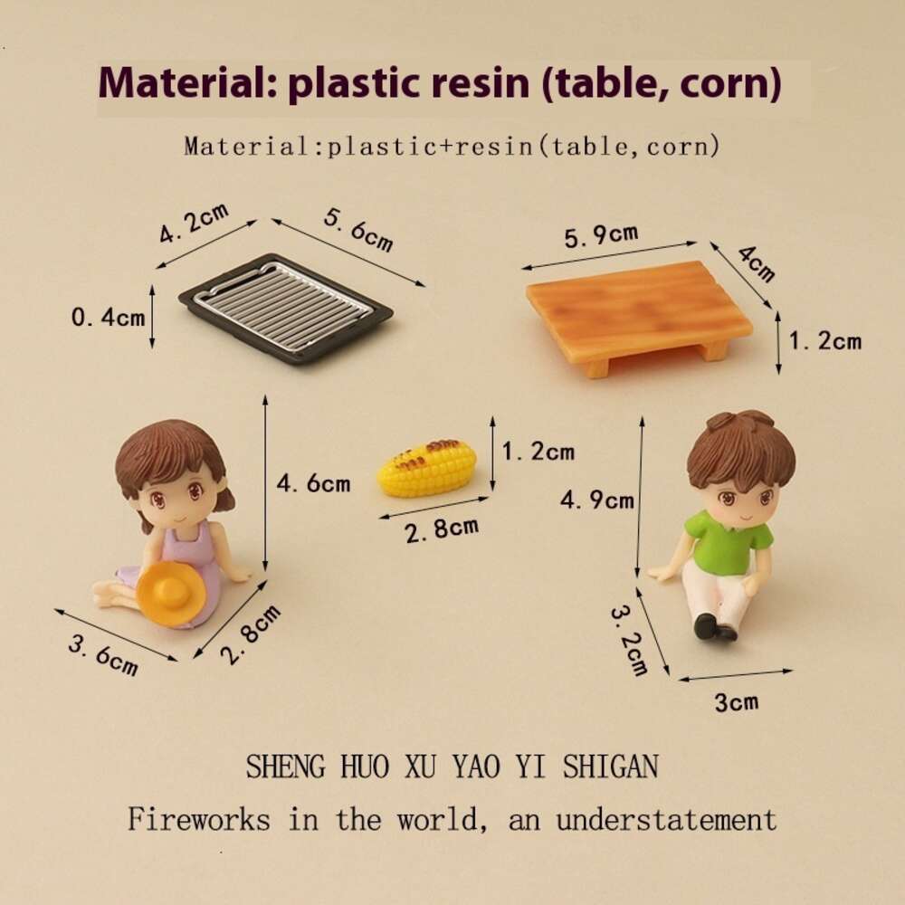 Cartoon Creative Baby House Over Home Mini Low Table Baking Plate Simulation Roasting Corn Micro Landscape Decoration Desktop Ornament