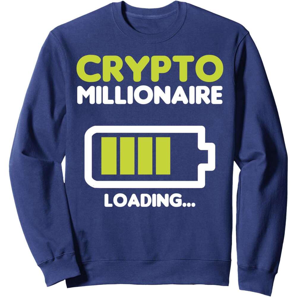 Long Sleeve Shirts for Men sweatshirt Crypto Millionaire Loading Cryptocurrency Funny Gift Sweatshirt T shirt Tee Streetwear Casual tops clothes