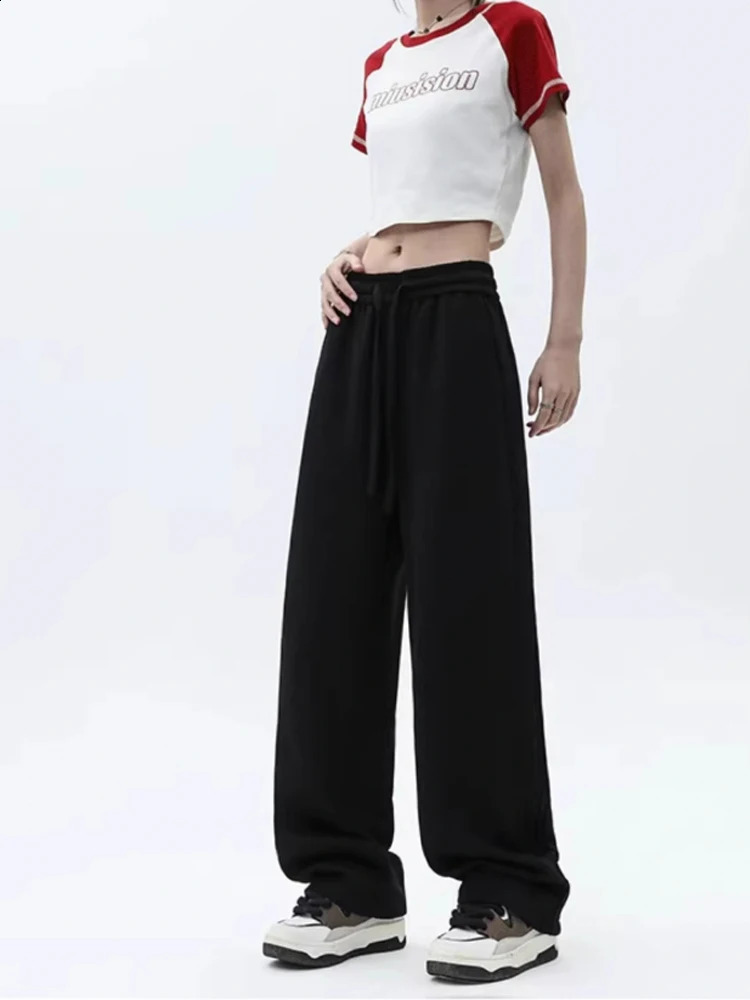 Womens Grey Pants Baggy Y2k Sweatpants Streetwear Wide Leg Pants Jogger Vintage Harajuku 90s Aesthetic Trousers Clothes 240820