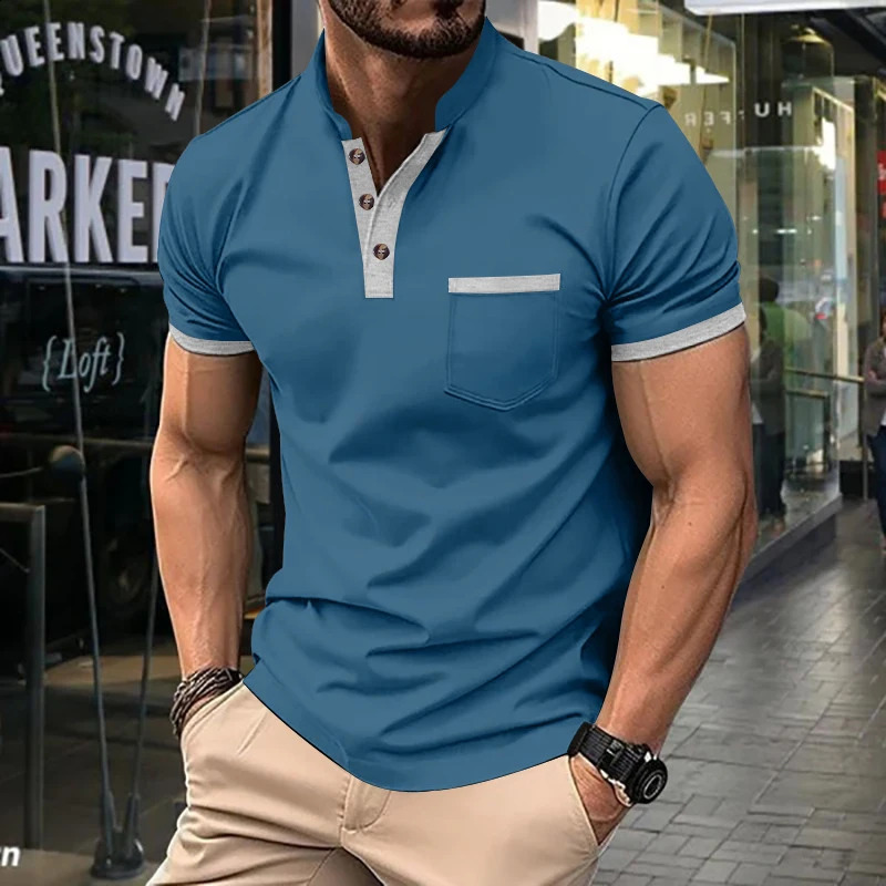 2024 Summer Men Short Sleeved Polo Shirt Casual Solid Color T-shirt Mens Breathable Shirt For Men Modern Stylish Clothing S-3XL 240821