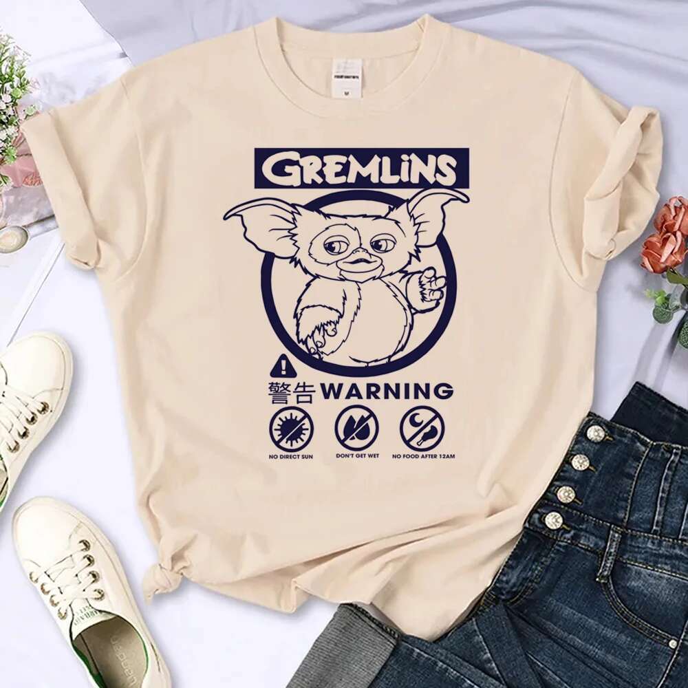 Anime Grems Streetwear Comic T Shirt Female Clothes Short Sleeved 2024 Summer Women Lady T-shirts -shirts