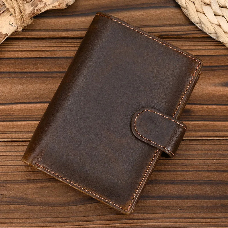 High Quality Genuine Leather Card Wallet Men Women RFID Genuine Leather Short Wallet Multi Cards Slots Button Man Purse 241224
