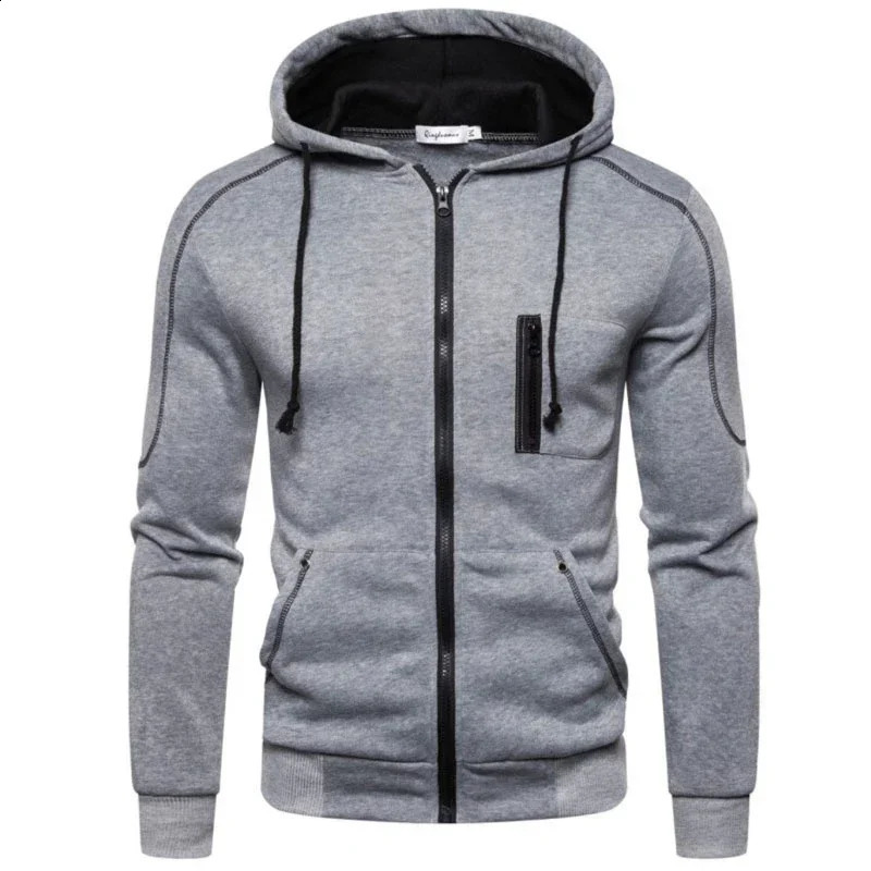 Autumn Winte Oblique Zipper Tracksuit Men Sweatshirt Sweatpants 2 Pieces Set Casual Mens Hooded Hoodies Suit Sportswear 240821