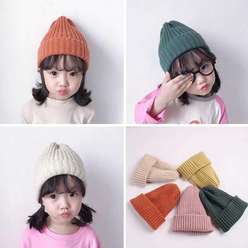 Korean Kids Hats for Girls Boys Crochet Bonnet Toddler Girl Cap Children Baby Photography Props Children Accessories Stuff M240821