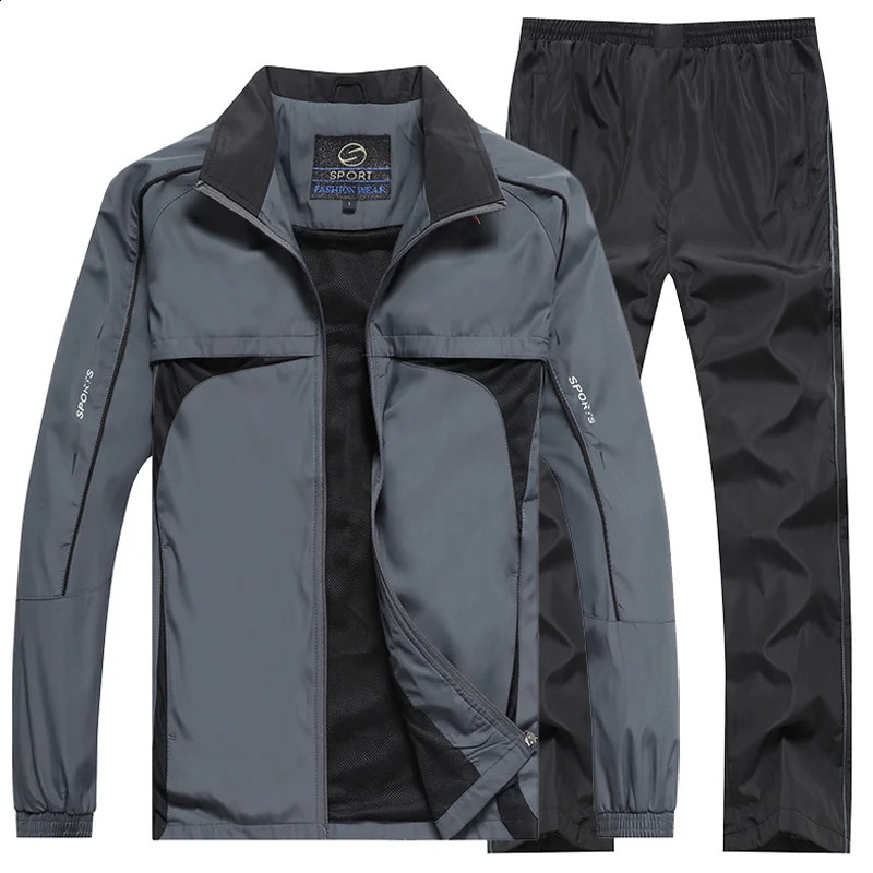 Mens Spring and Autumn Suit Jacket Mens Sportswear 2-piece Jacketpants Sportswear Set 240821