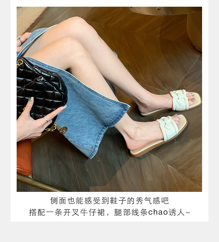Ddmysports Grape Mom S Same Style Summer New Fashionable Flat Bottom Square Ead Vacation One Line Belt With Slippers For Outer Wearing Women Genuine L