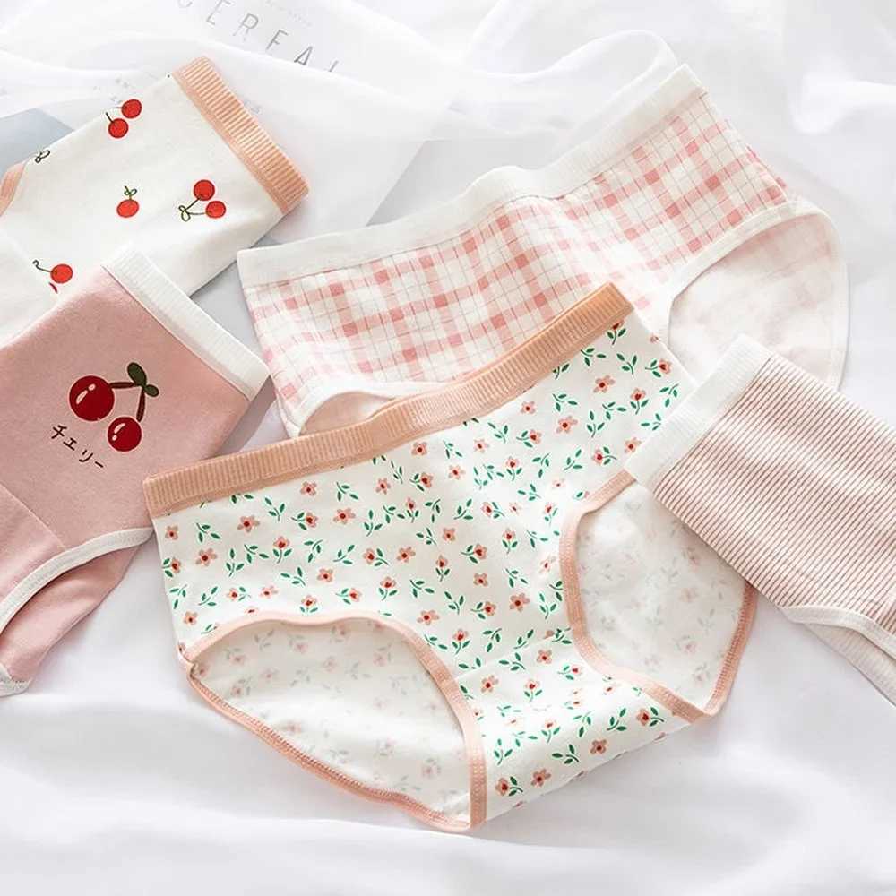 5PCS Cotton Teen Girl Panties Summer Thin Breathable Underwear Kid Soft Bacteriostatic Briefs 8+y Children Cartoon Cute Knickers Y240821
