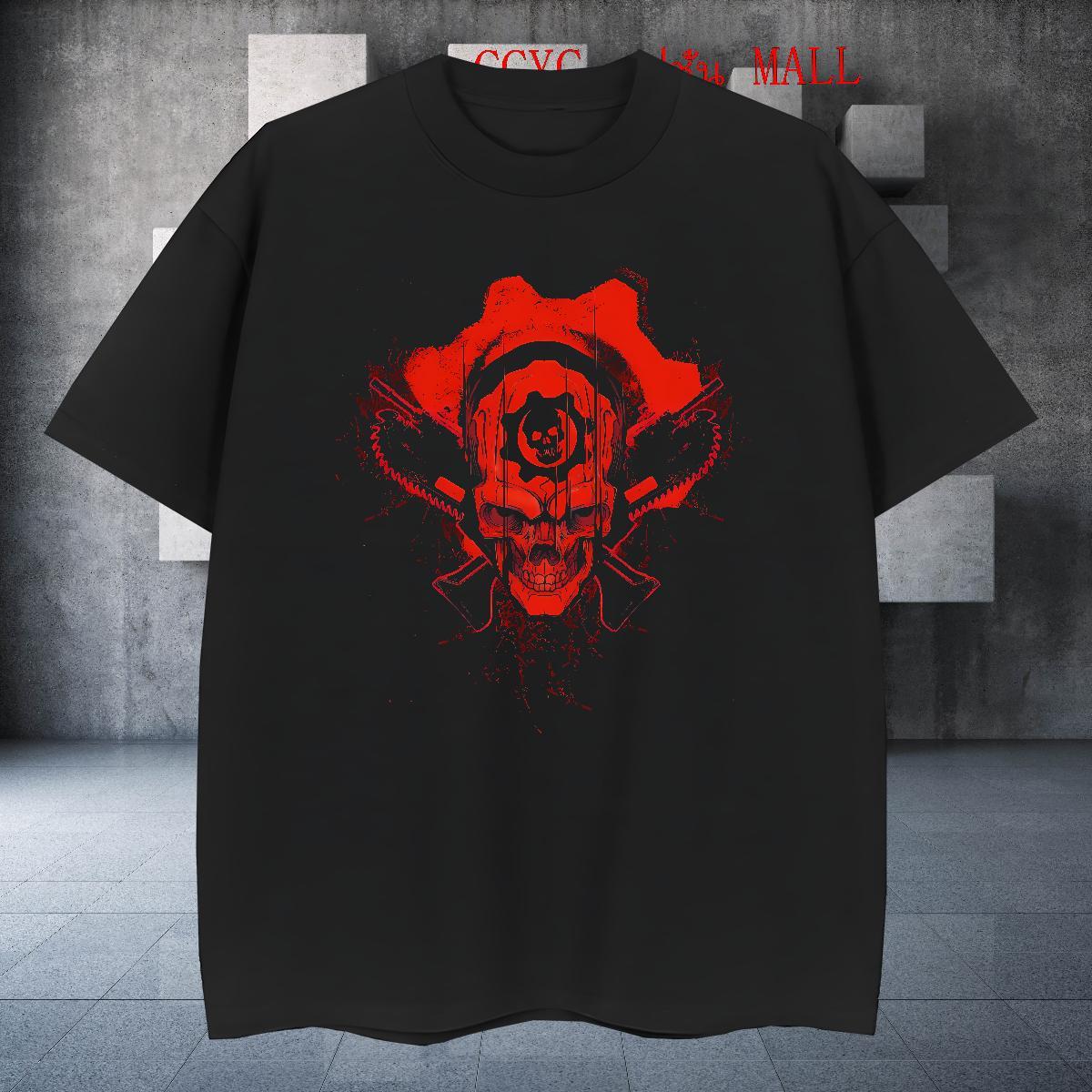 2024 Summer SKULL Tshirt for Man Woman 230g Cotton Men T Shirts Customized Hip Hop Street Breathable Short Sleeve Cool Polos