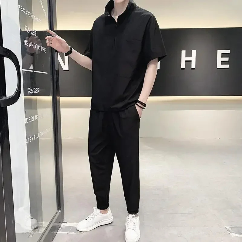 T Shirt Man Plain Tracksuit Sweatpants Pants Sets Sportswear Top No Mens Clothing Basic Sports Suits 5xl Trend Cool 240821