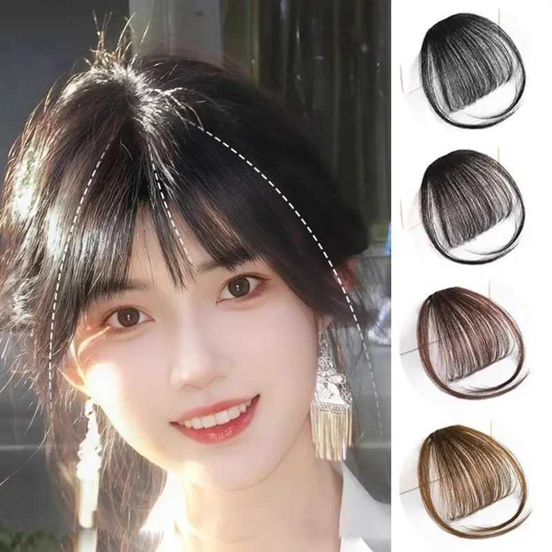 Fake Air Bangs hair clip style extension synthetic hair fake edge natural fake hair female clip style bangs hair styling tool W240817