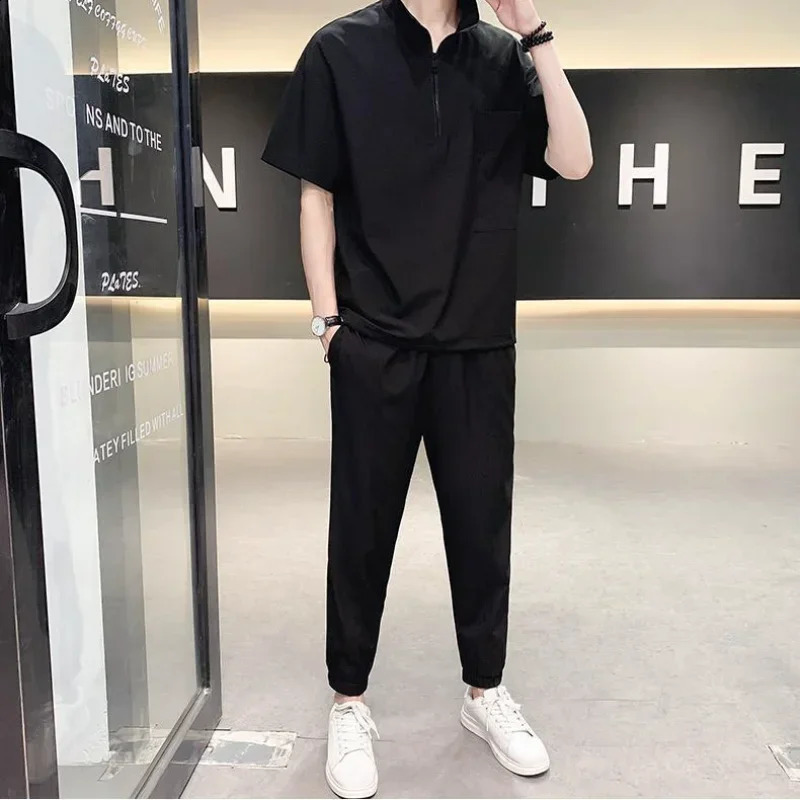 T Shirt Man Plain Tracksuit Sweatpants Pants Sets Sportswear Top No Mens Clothing Basic Sports Suits 5xl Trend Cool 240821