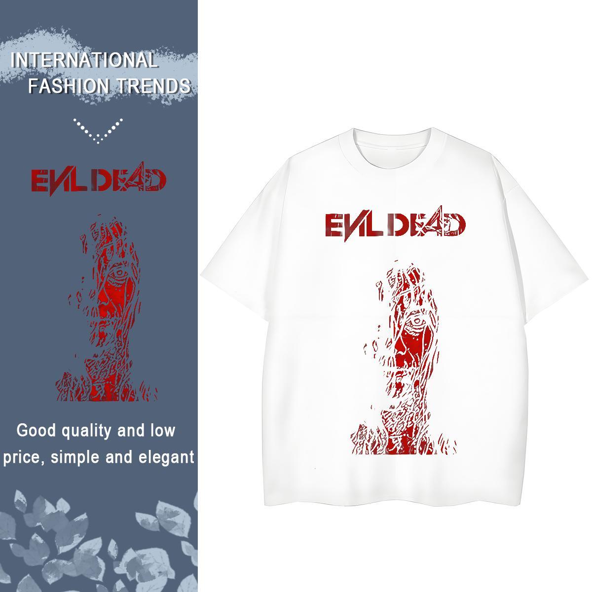 Casual New scary Tshirt for Man Woman 230g Cotton Man T Shirts Custom Printing Hip Hop Street Crew Neck TOP Quality Tshirts