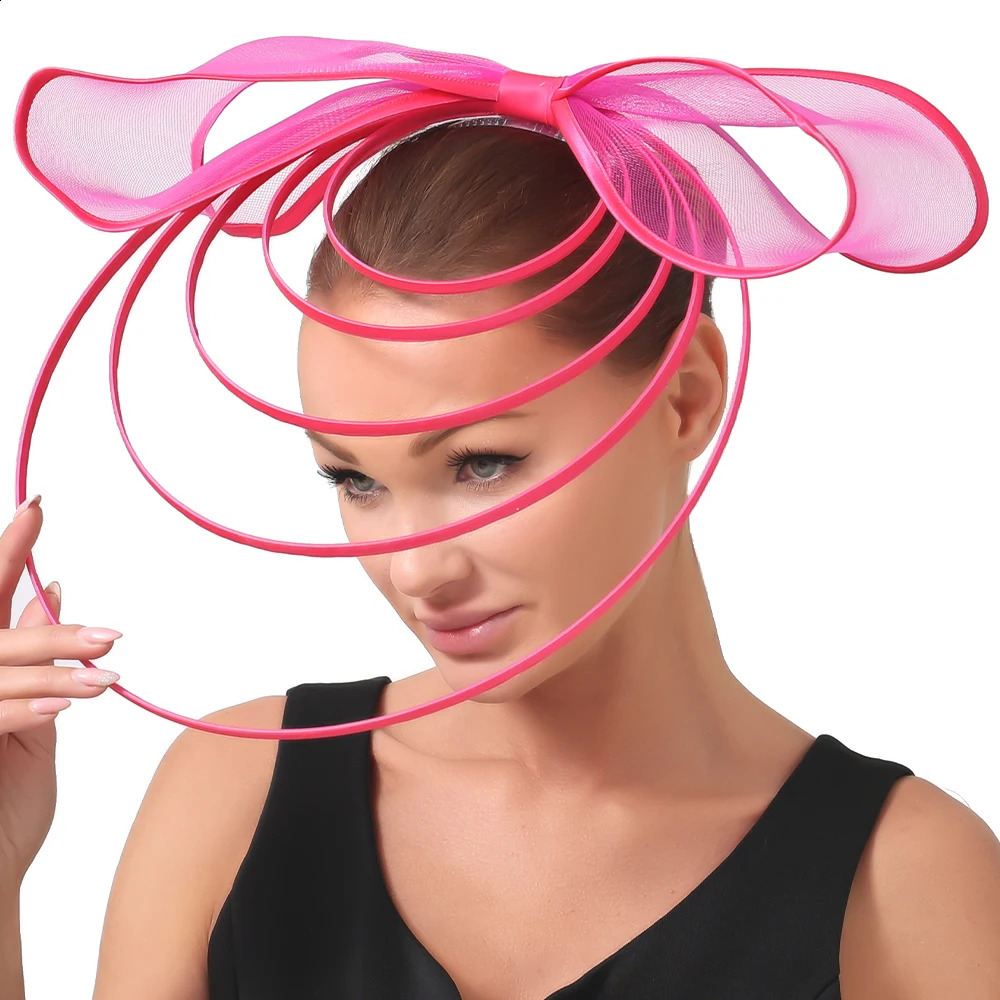 Big Fascinators Hat For Women Weddings Amazing Headwear With Bow For Party Kenducky Royal Asscot Pillbox Cap Hair Clip Bride 240808