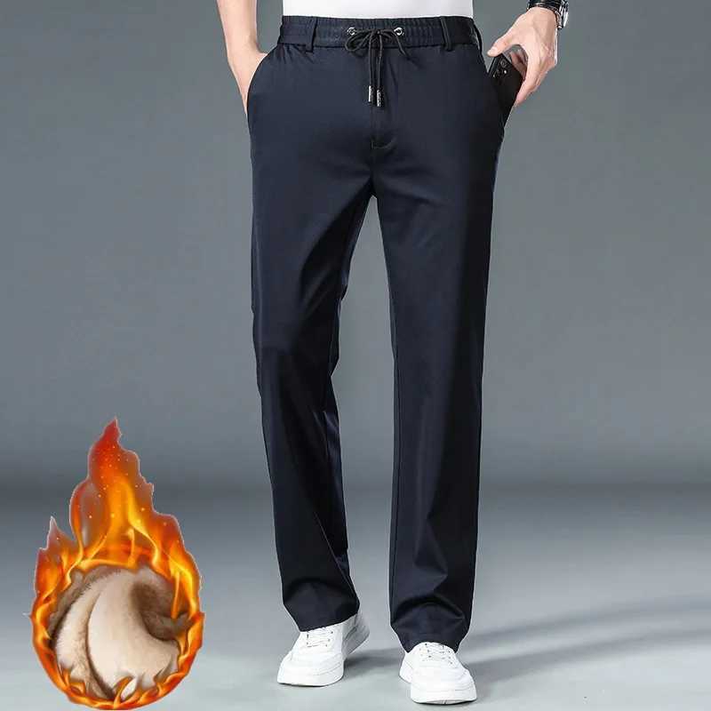 10XL oversized mens formal mens tight pants winter elastic waist mens suit pants plus size pocket mens slim fit mens dress pantsW240725