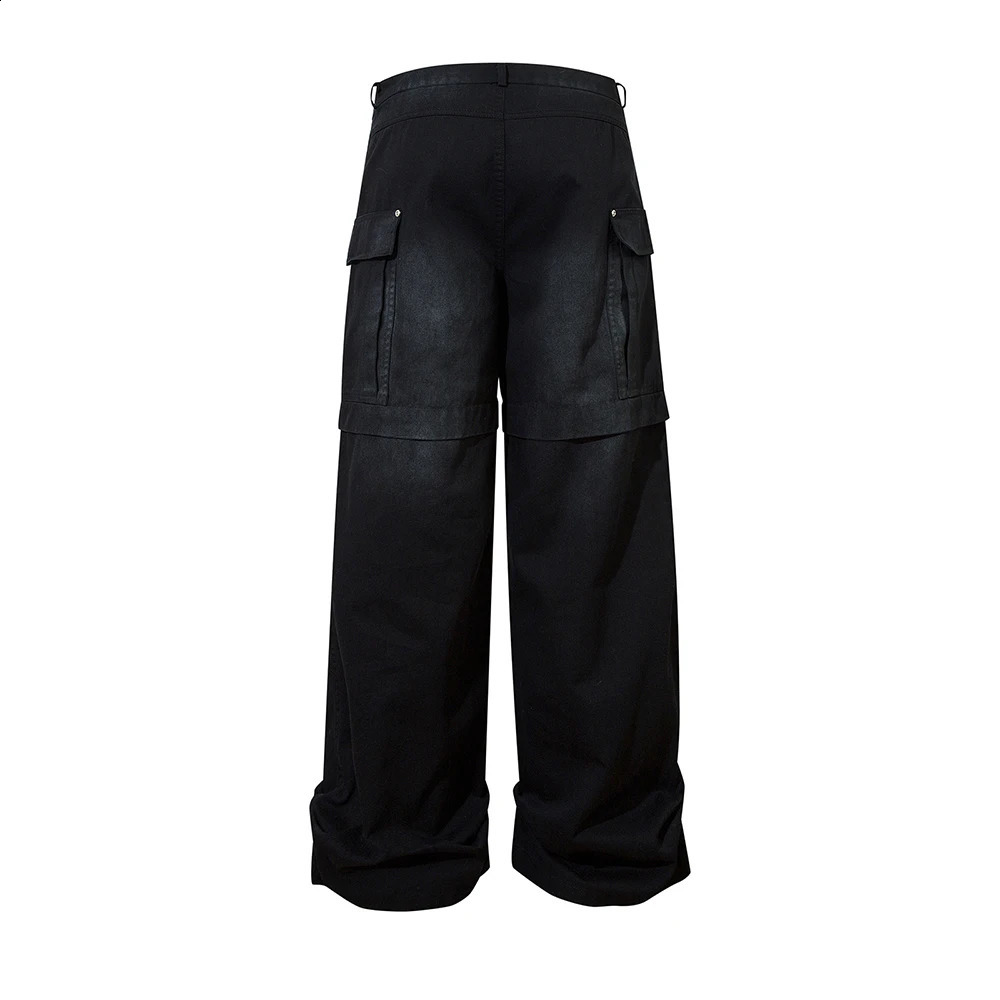 Harajuku Multi Pocket Laundry Bag Cargo Pants Mens Street Clothing Straight Casual Top Oversized Ropa Hombre Loose Trouser 240820