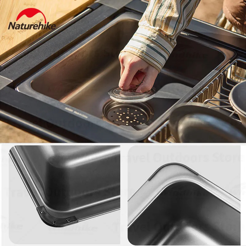 IGT Table sink Stainless Steel 6L Wash Basin Picnic Hands Ultralight Washing Tank Outdoor Camping Kitchen Suppl 240820