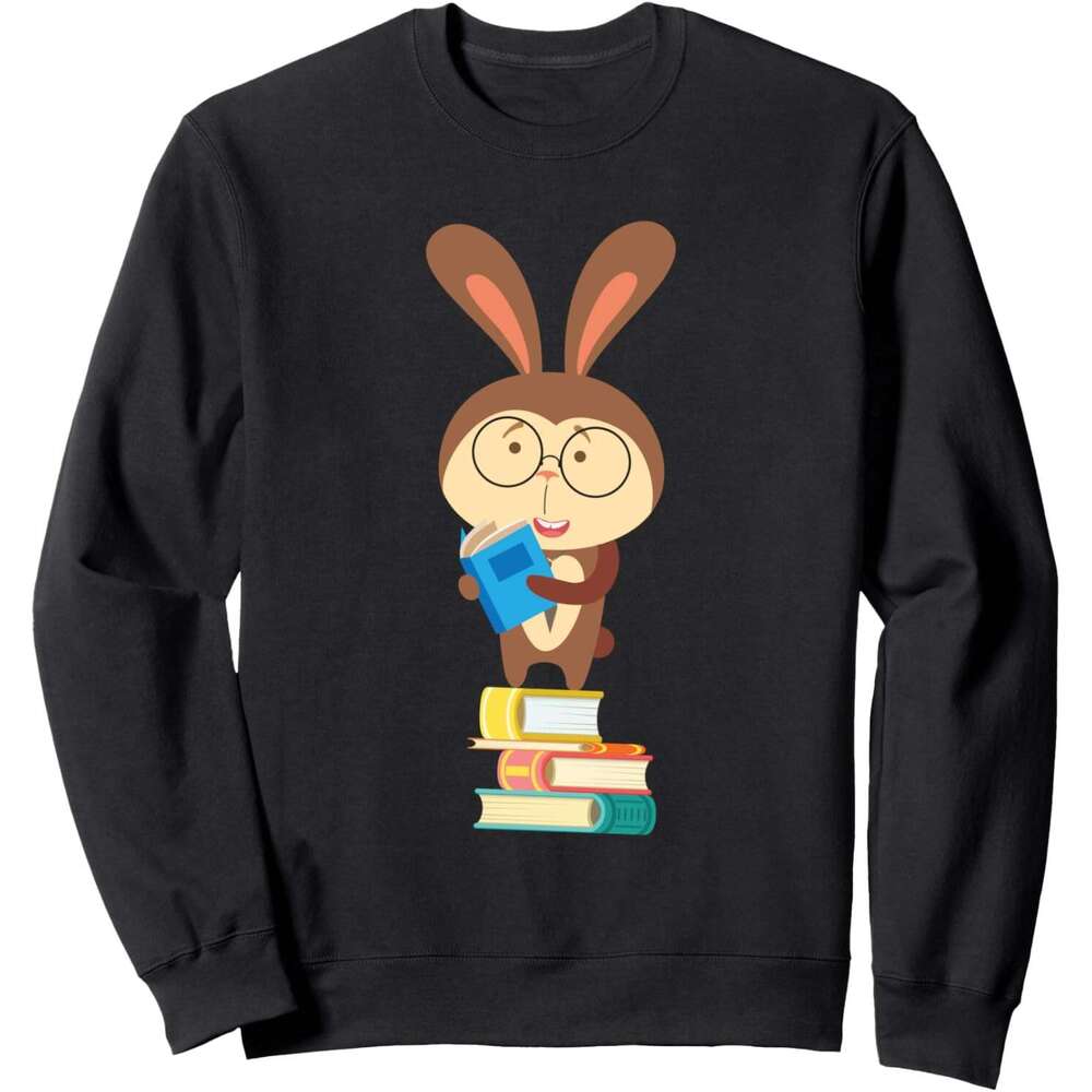 Long Sleeve Shirts for Men sweatshirt Nerd Mouse Over a Stack Of Boo Funny Reader Gift Sweatshirt T shirt Tee Streetwear Casual tops clothes