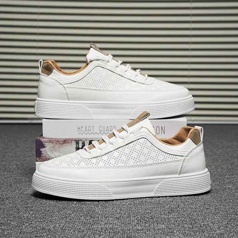 New Versatile Little White Summer Leisure Breathable Anti slip New Trendy Thick Sole Fashion Sports Men's Shoes