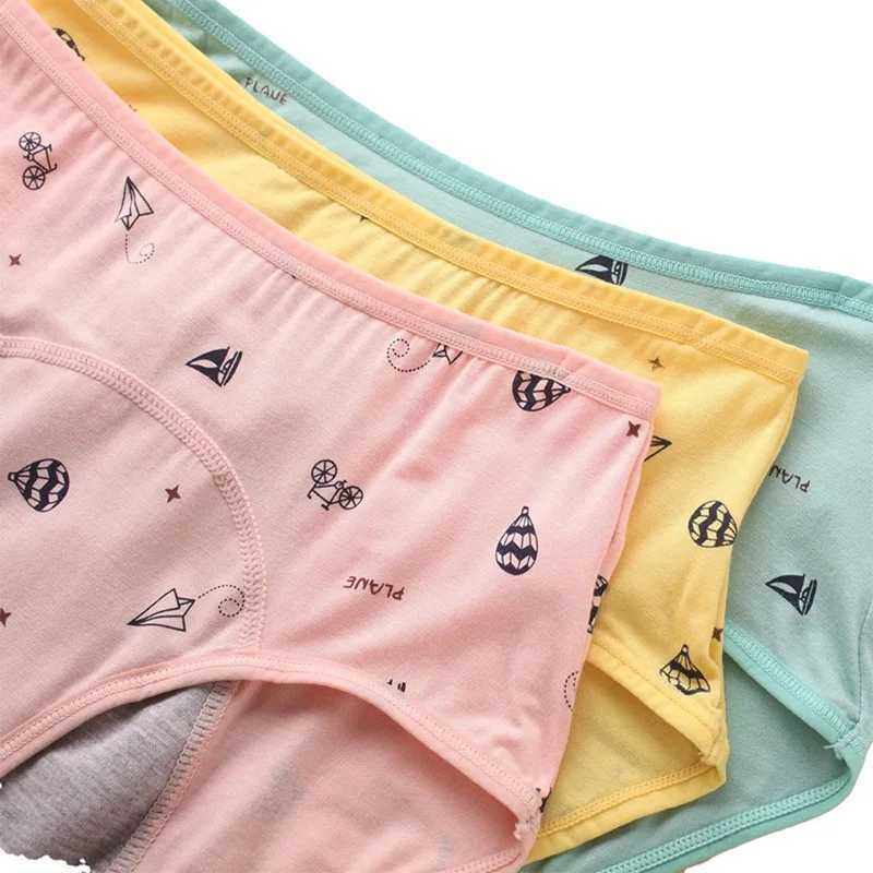 1/4/6Pcs Soft Modal Kids Briefs Girls Children Leak-Proof Panties For Teenager Menstrual Underwear Cute Pink Lingerie Y240821