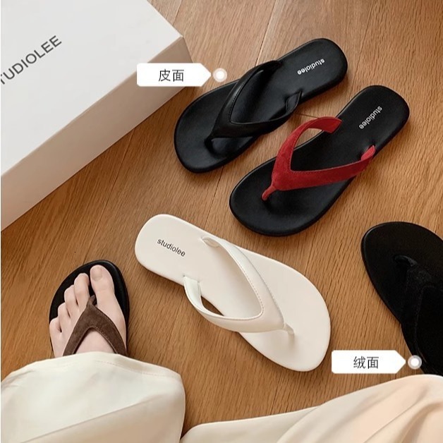 Ddmysports Grape Mom S Minimalist Toe Clip Leather Beach Vacation With Trendy Contrasting Color Versatile Flip Flops For Women To Wear In Summer OUTDO