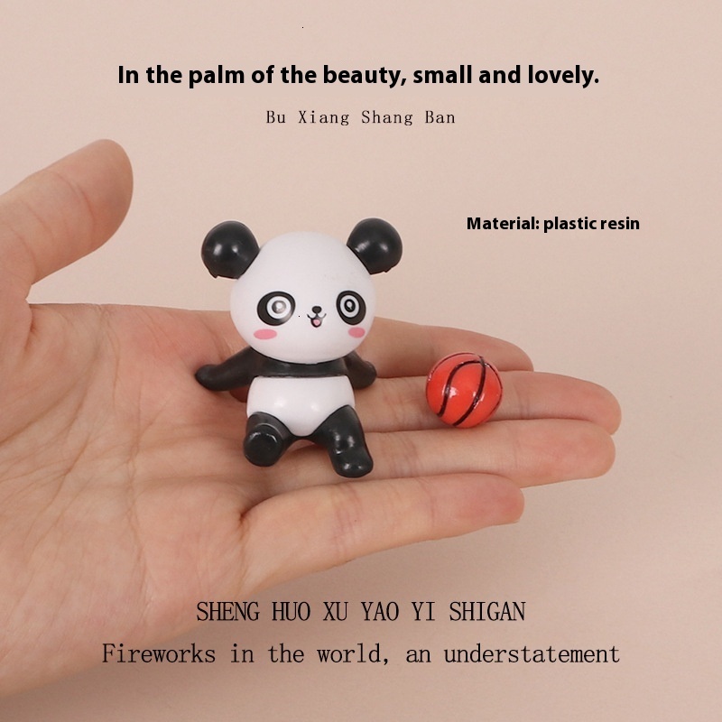 Plastic Mini Cute Panda Miniature Pottery Creative Desktop Small Ornament Micro Landscape Shooting Home Craftsmanship