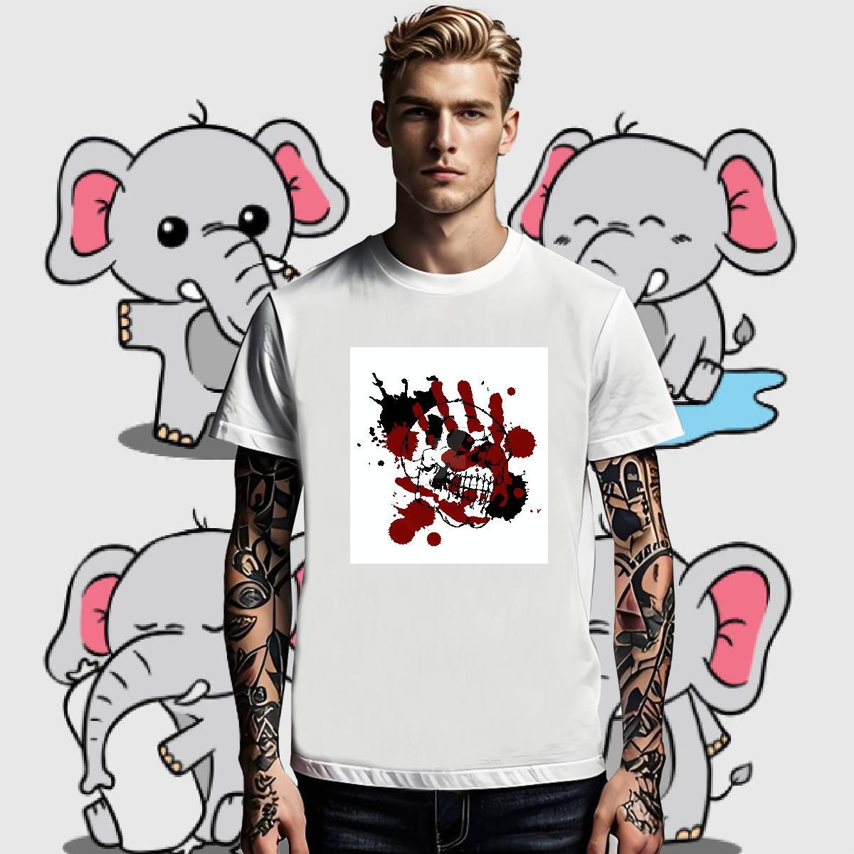 Designer Fashion scary Tshirts 230g Cotton T-Shirts for Men Custom Cartoon Home Outdoor Breathable Soft Cool Design Tee Shirt