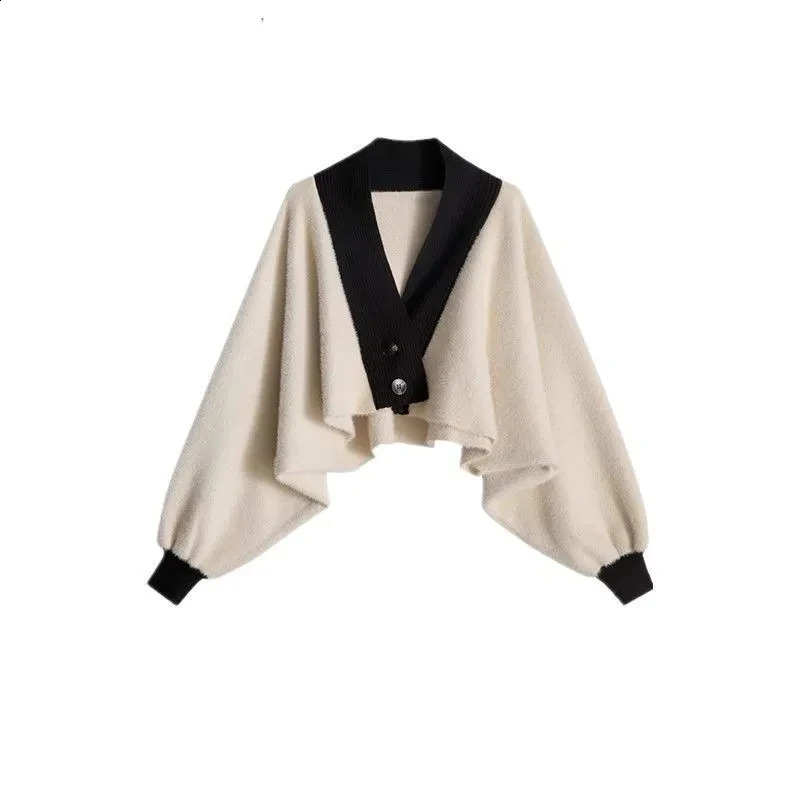 Large Spring and Autumn Suit Womens Korean Fashion Knitted Sweater with Slim Waist and Black Dress Two-piece Set 240820