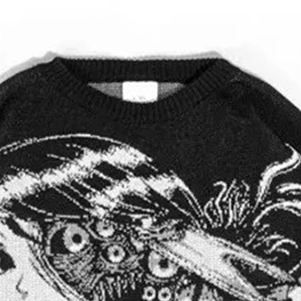 Y2k European and American cartoon sweater high street anime girl printed oversized pullover female Harajuku retro knit hiphop s 240821