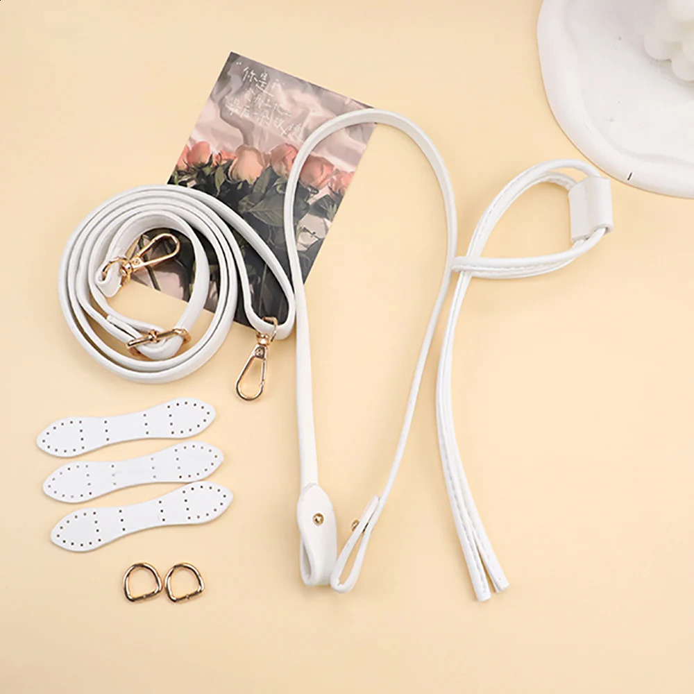 1 set of DIY handmade drawstring bucket shoulder bag with replacement PU leather rope handbag woven backpack beam pocket 240820