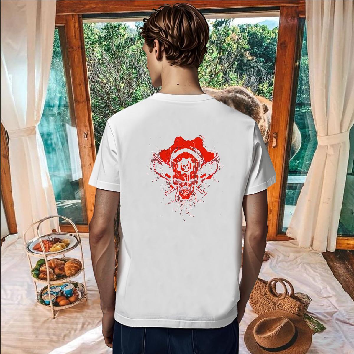 Stylist Men Tops Tees 230g 100% Cotton Beach scary Short Sleeve O-Neck Man T Shirts High Quality Custom Printing Top Tees