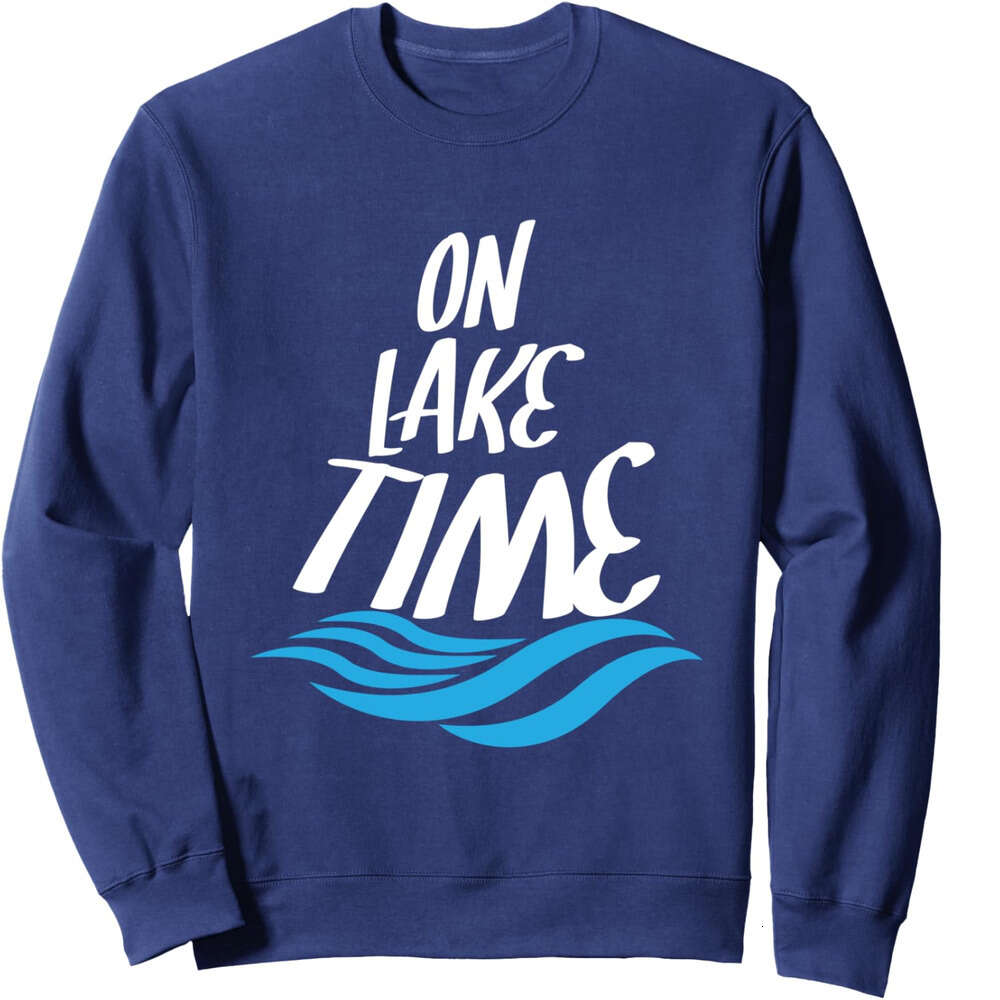 Long Sleeve Shirts for Men sweatshirt On Lake Time - Funny Summer Boating and Fishing Gift Sweatshirt T shirt Tee Streetwear Casual tops clothes